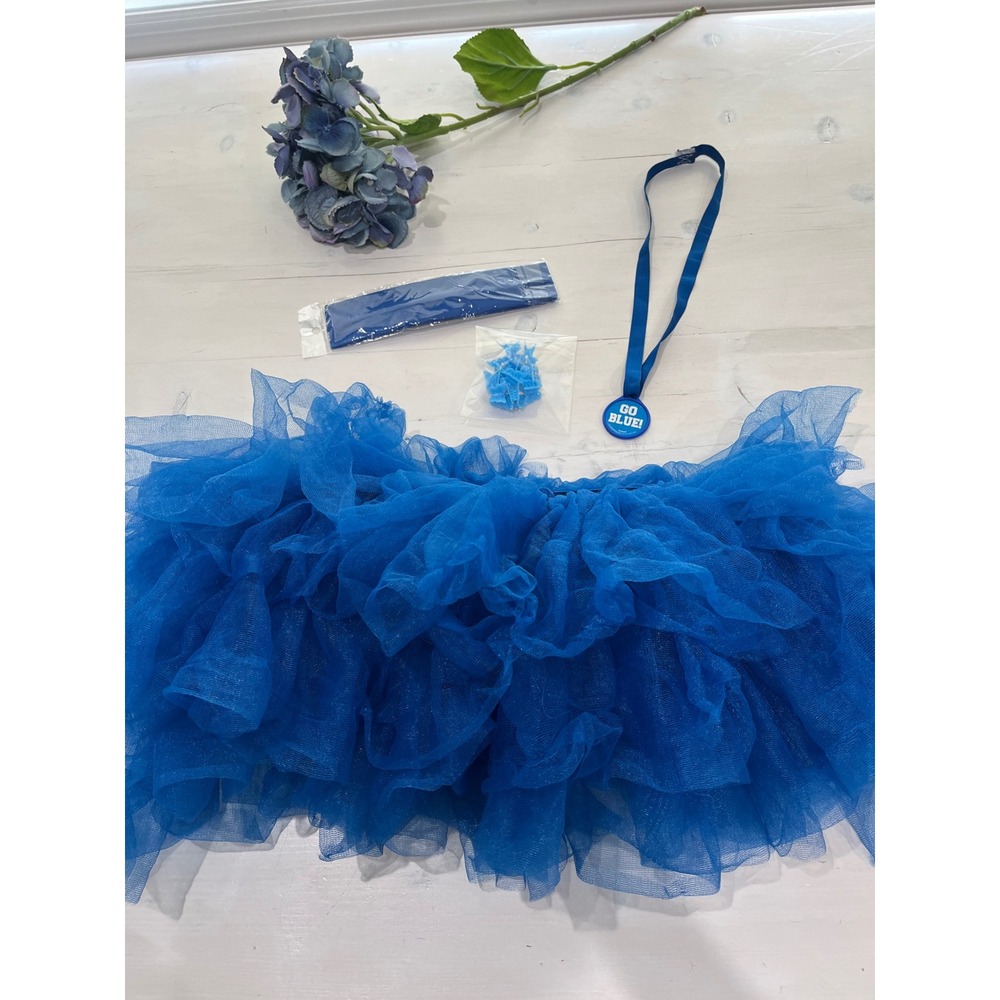 Spirit Costume Tutu Go Blue Medal Headband Hair Clips One‎ Size color war camp